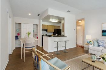 Living room with kitchen